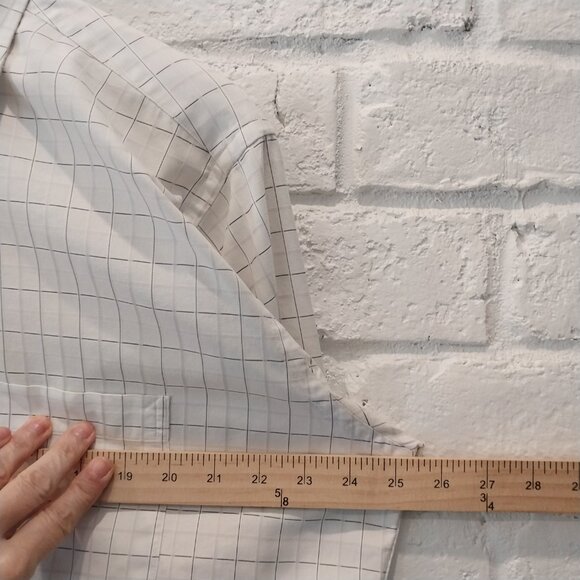 Burberry Dress Shirt Men 16.5 35 White Black Striped Long Sleeve Plaid Button Up - Picture 12 of 14